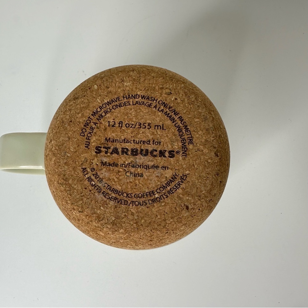 Starbucks Mug Cup Cork Bottom Cream White 12oz Desktop Travel Coffee Tea mug - Picture 5 of 8